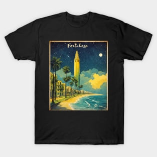 Fortaleza Brazil Starry Night Vintage Tourism Travel Poster T-Shirt